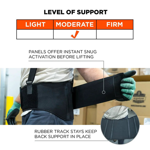 ProFlex 1600 Back Support Brace 9 Inch Extra Firm Support With High Cut Front For Mobility XL Black Adjustable Suspenders