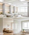 Heavy Duty Ceiling Curtain Track Kit With Quiet Glide Rollers 3 To 6 Ft White Ceiling Or Wall Mount Curtain Rail System installed as hospital and room divider