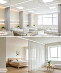 Heavy Duty Ceiling Curtain Track System White 6 To 9 Ft Easy Install Ceiling And Wall Mount Rail With Ultra Quiet Smooth Gliding 3 Ft Sections Each Featuring 10 High Quality Rollers For No Fuss Drapes In Living Room Bedroom Or Home Theater. in hospital and bedroom setups