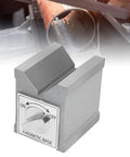 Eminchu Magnetic V Block With Switch, 30kg Force Heavy Duty Cast Iron Alignment Fixture For Machining Inspection showing magnetic base control.