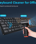 Person using Electric Air Duster With 6000mAh Battery 3 Speed LED Turbo Clean For Home Office Car Reusable Dust Blower on keyboard