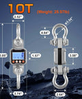 Heavy Duty Digital Crane Scale 22,000 Lb Hanging Scale With Peak Hold Function And Kg And Lb Unit Switching Industrial Grade Weight Measurement Tool For Construction Warehousing And Shipping