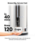 Massive 18 Liter Commercial Coffee Urn And Hot Beverage Dispenser Stainless Steel Percolator Maker Fast Brew That Keeps Drinks Hot Anti Drip Spout Event Ready For Big Crowds Catering Tea Water 120 Cup Capacity close-up view