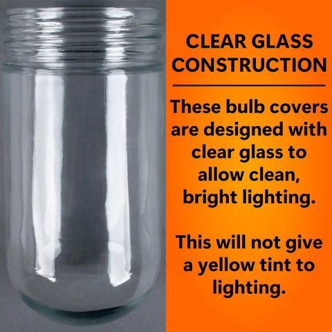 Beefy Heavy Duty Clear Glass Light Bulb Cover Protector Cage For Dining Rooms Outdoor Lighting Ceiling Fans And Globe Fixtures