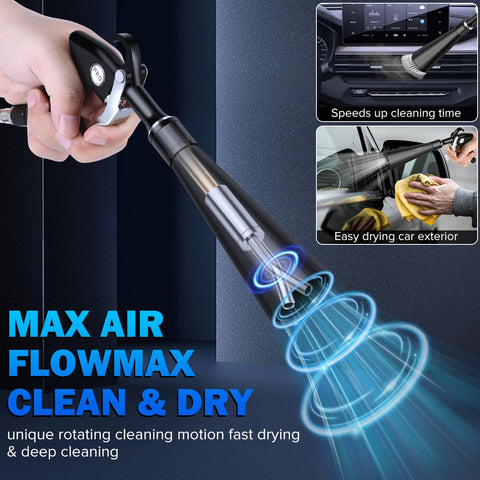 Pro Grade High Pressure Car Cleaning Gun With Dual Nozzles For Fast Dust Removal And Deep Cleaning Air Blow Gun in use