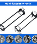 Basin Wrench And Broken Pipe Extractor Tool Set With Two Multi Function Sink Wrenches In Seven Sizes and Four Jaw Hex Spanner