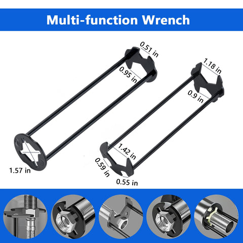 Basin Wrench And Broken Pipe Extractor Tool Set With Two Multi Function Sink Wrenches In Seven Sizes and Four Jaw Hex Spanner