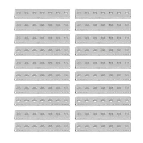 20Pcs Beefy Galvanized Steel Flat Bracket Mending Plate For Heavy Duty DIY Frames Straight Brace arranged in rows