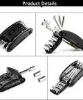 All In One Bike Repair Kit With Carry Bag For Road And Mountain Bikes 16 In 1 Multi Tool with hex keys and sockets