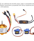 RC Plane Motor Kit With SG90 Servo 2212 KV2200 Brushless Motor 6035 Propeller 40A ESC XT60T components displayed