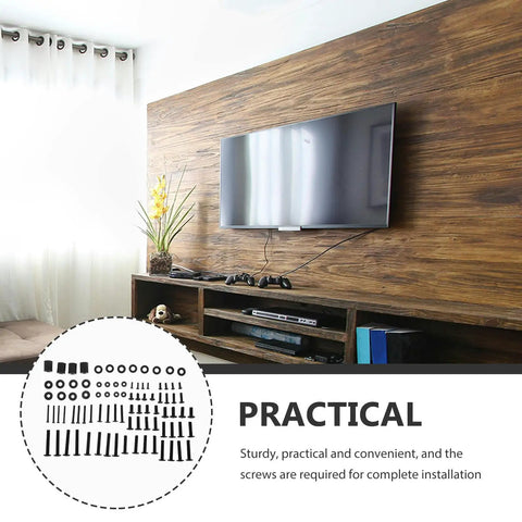 Heavy Duty Tv Mounting Hardware Kit With Wall Mount Standoffs And Screws For Home And Office Use in a living room setup