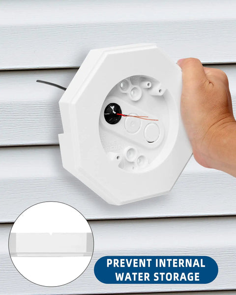 Vinyl Siding Mounting Block With Built-In Electrical Box For Outdoor Light Kit, Easy DIY Install On 1/2-Inch Lap Siding