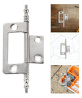 16 Piece Nickel Plated Flush Cabinet Hinges Hidden 2 Inch Door Hinges For Drawers And Wardrobes Durable Replacement