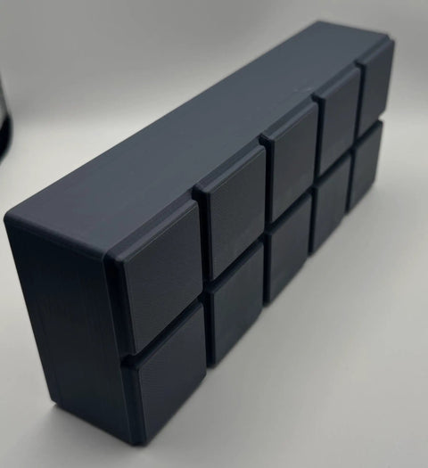 Gridfinity Organizer Tray For ToughSeries Flip Utility Knife DWHT10999 2x5 Unit In Dark Gray PLA Precision Fit 3D Printed