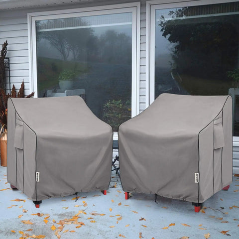 Heavy Duty Waterproof Patio Chair Covers 2 Pack For All Weather Outdoor Furniture Fits Up To 36W X 37D X 36H Inches on chairs