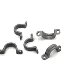 Heavy Duty 12 Piece Pack Of 1/2 Inch Pvc Pipe Straps With No Sweat Wall Mount Setup for securing conduits in gray.