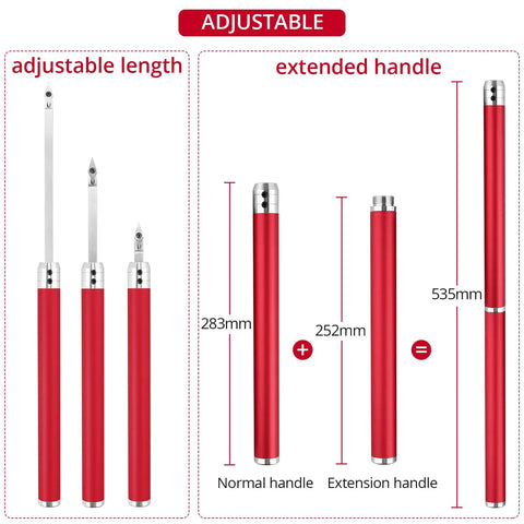Carbide Tipped Wood Turning Tools Set With Diamond Round And Square Inserts Pro Grade Lathe Tools showing adjustable red handles