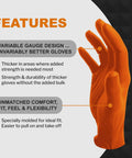 Extreme Duty Orange Nitrile Gloves With 8 Plus Mil Thickness And Textured Non Slip Grip Built Tough As Nails For Mechanics And Tradesmen Powder Free Latex Free Industrial Work Gear That Handles The Rough Stuff with variable gauge design.