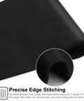 Close-up of Gamer-Grade Extended Mouse Pad With Stitched Edges And Non-Slip Natural Rubber Base. Focus on precise edge stitching.