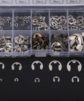 200 Pieces Stainless Steel E Clips And E Rings Set With Plastic Box Heavy Duty Retaining Ring Assortment M1.5 To M10 Durable 304 Grade