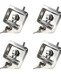 4 Pack Stainless Steel Car Trailer Door Latch T Handle Locking Paddle Entry Door Lock With 8 Keys, Rust Proof And Weather Resistant