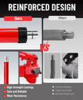 Image comparing reinforced design features of the 12 Ton Portable Hydraulic Ram Jack Pump Kit with others, highlighting durability and safety.