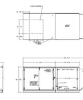 Top Notch Direct Gas Fired Make Up Air Heater dimensions diagram showing design and airflow features, for easy installation.