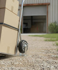 Heavy Duty Plate Caster With Brake for Hand Trucks and Industrial Carts on gravel, solid rubber wheel with metal support