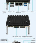 Killer Intel N100 Fanless Mini PC With Dual 2.5GbE I226 Ports For No Sweat Firewall Routing And Home Lab Builds, 8GB Ram 128GB SSD, Quick USB 3.2 Plus WiFi Slots For Serious Network Hustle top view with ports and fan details