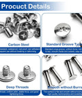 Top Shelf Nickel Plated M5 Binding Screws Boss Grade Chicago Binding Posts Flat Out Durable Cross Head Hardware Kit, carbon steel, smooth details.