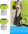 Aluminum Three Quarter Inch Pressure Washer Hose Adapter With Built In Filter, showing 2-pack and connector installation.