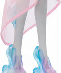 Dawn Of The Dance Lagoona Blue Reproduction Doll with sea-blue ghostly shoes and pink accents, showcasing intricate details.