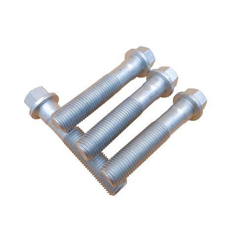 4 Pack Front Wheel Hub Bearing Mounting Bolts Hardware Kit Heavy Duty Compatible With Chevy Silverado 2500 3500 HD Express 2500 3500 4500 And GMC Savana Sierra Yukon 917519, shown as four steel bolts placed together.
