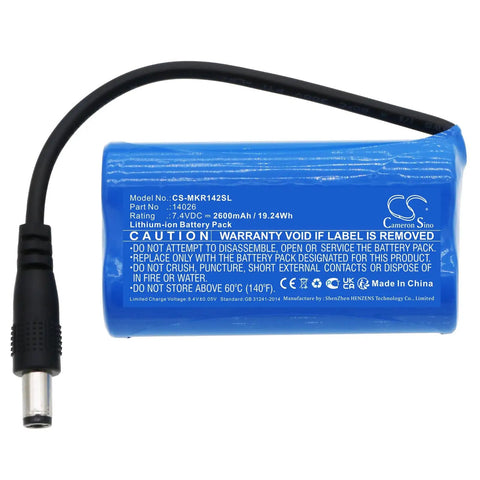 Heavy Duty 7.4V 2600mAh LiIon Battery Pack For Makeblock Mbot Ranger Orion Ultimate 2.0 14026 Replacement 19.24Wh Compact 68mm by 37mm by 20mm Plug And Play Ready For Longer Run Time blue Li-ion battery with cable and connector