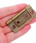 Heavy Duty Stainless Steel Cabinet Door Hinges 10 Pack, antique copper finish, held in hand, space saving and durable