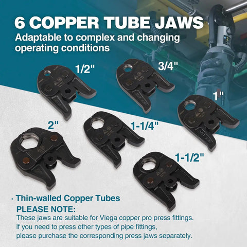Heavy Duty Standard Press Tool Kit For Half Inch To Two Inch Copper Pipes With Jaws ProPress Compatible Fittings All In One