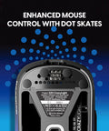 Bottom view of Lock In With This CrazyLight Wireless Gaming Mouse featuring dot skates for enhanced control and smooth gliding.