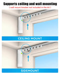 Smart Electric Curtain Track System For Windows 20 To 165 Inches With Remote Control Motorized Opener Voice Activated With Alexa Google Home Tuya Smart Life App Compatibility Scheduling And No Hub Needed ceiling and side mount silver track