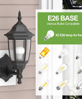 Outdoor Wall Lanterns With Bulbs Built To Last Weatherproof And Anti Corrosion Matte Black Plastic Porch Sconces with E26 base