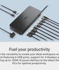 Turn Your Rig Into A Beast With This Thunderbolt 5 USB C Docking Station Bundle Featuring 300W Power Delivery triple USB ports and cables.