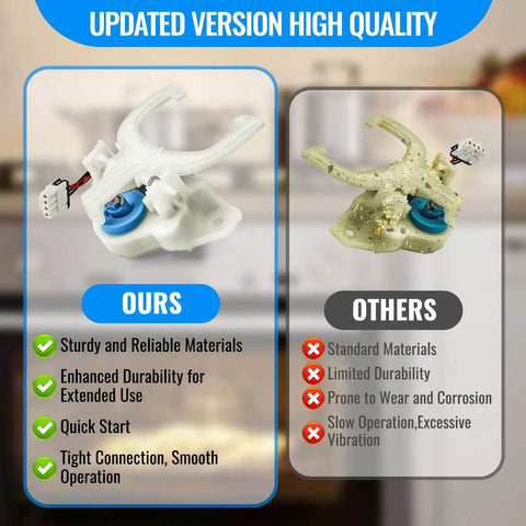Upgraded GE Washer Parts Kit with Mode Shifter Actuator vs standard materials comparison chart