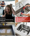 Flexible Drain Snake Hair Clog Remover Comes Decked Out With A Drill Adapter To Blast Nasty Sink Tub And Shower Blockages Dead Fast So Your Lines Glide Smooth Without Any Chemical Fuss in action unclogging a sink.