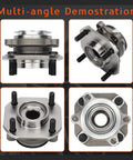 Multi-angle views of Front Wheel Hub And Bearing Assembly With ABS Encoder For Nissan Sentra 2007 2008 2009 2010 2011 2012 2.0L