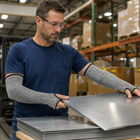 Top Shelf Level 5 Cut Resistant Arm Sleeves Featuring Secure Thumb Hole Lock And Heavy Duty Hppe Build For Killer Forearm Protection While You Grind In The Shop Or Tackle Rough Jobs