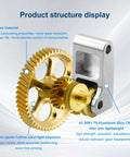 Gold DLC Slant Gear Kit Brass Extruder Gear for Bambu Lab P1P P1S X1C X1E showing brass material and aluminum housing.