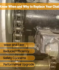 Close-up of Go Kart Drive Chain 420 32 Links Replacement For Coleman KT196 CK196 196cc showing installation for rugged use.