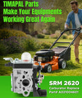 Carburetor Replacement Kit For SRM 2620 Trimmer With Air Filter Pre Filter Air Filter Cover And Fastener Knob Beefed Up Fuel Line
