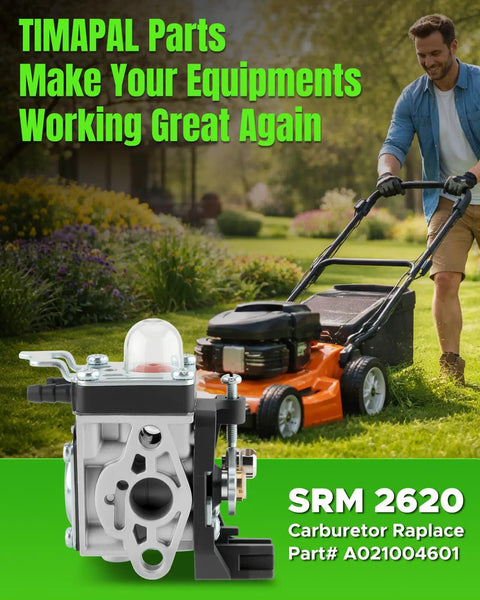 Carburetor Replacement Kit For SRM 2620 Trimmer With Air Filter Pre Filter Air Filter Cover And Fastener Knob Beefed Up Fuel Line
