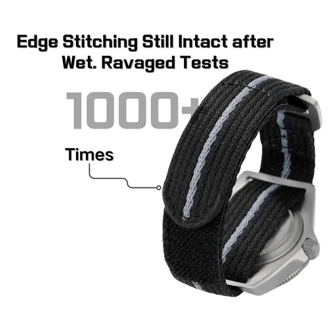 Velcro Watch Strap 20mm 22mm Sport Band For Men And Women With Black Titanium Buckle, durable in wet tests, side view