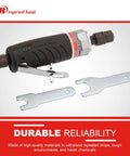 Quarter Inch Straight Air Die Grinder With Ergonomic Grip, 27,000 RPM Pneumatic Workhorse With Wrenches